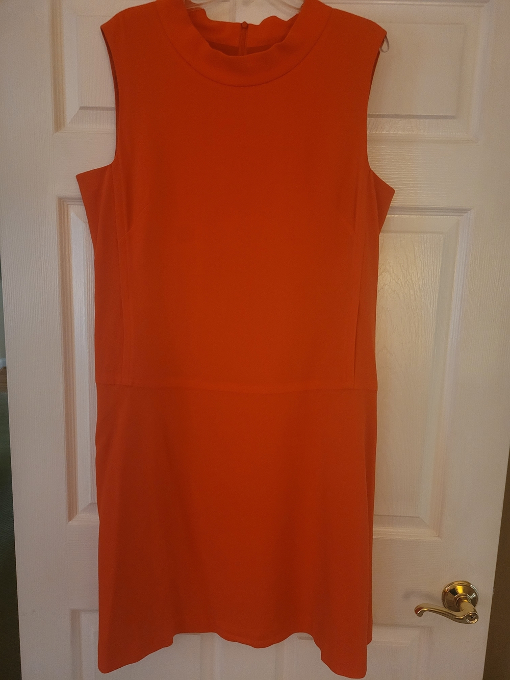 Lafayette 148 New York Vibrant Orange Sleeveless Shift Dress